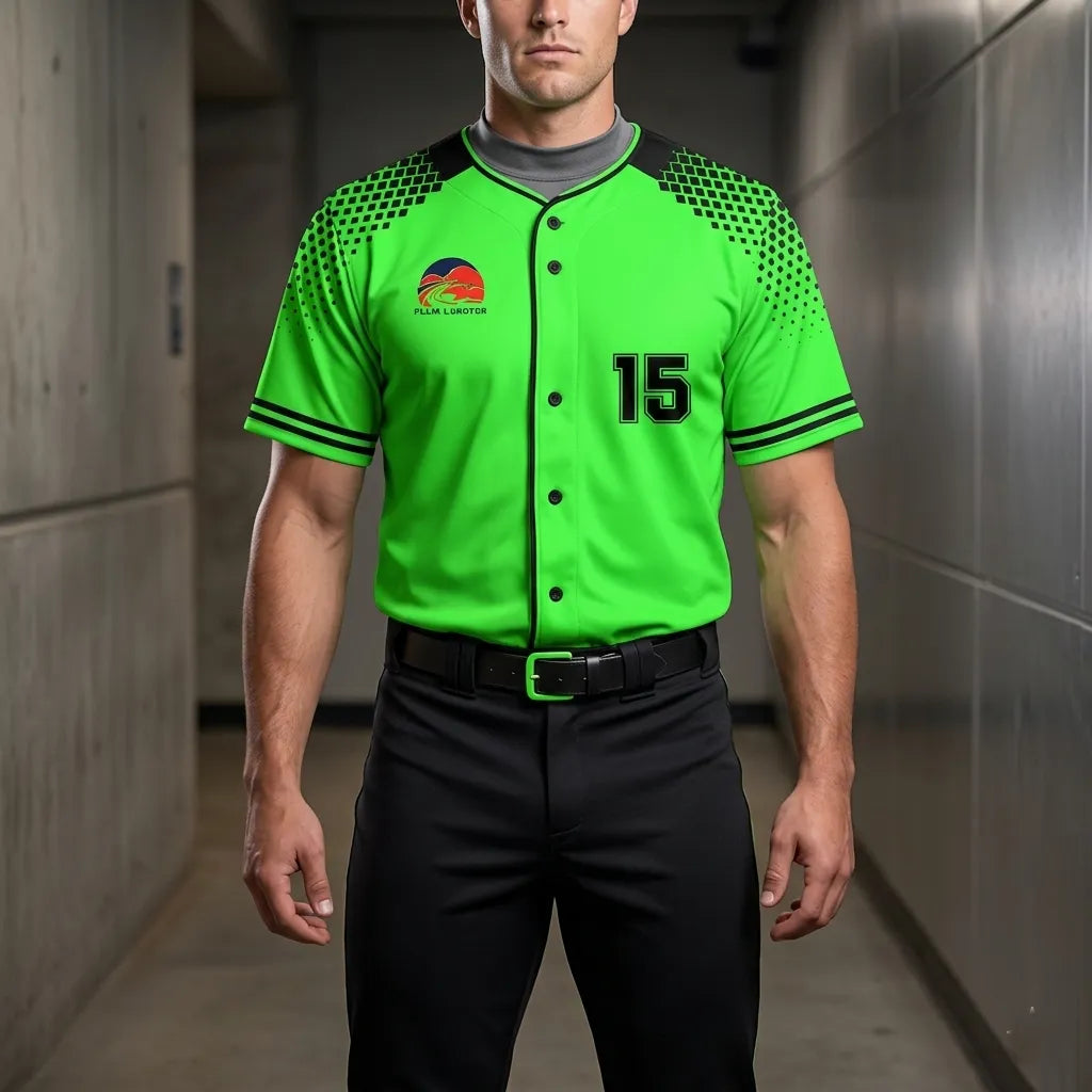 custom-lime-green-and-black-baseball-uniforms-by-sks-wholesales-Front