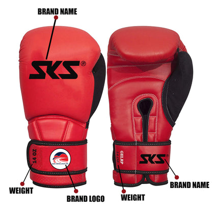 Custom red boxing gloves, pair