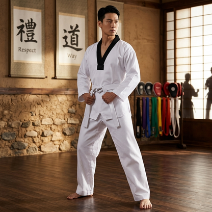 Schwarze Judo-Karate-Uniform