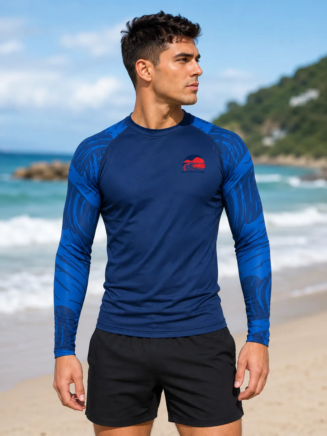 customizable-blue-rash-guard-by-sks-wholesales-Front