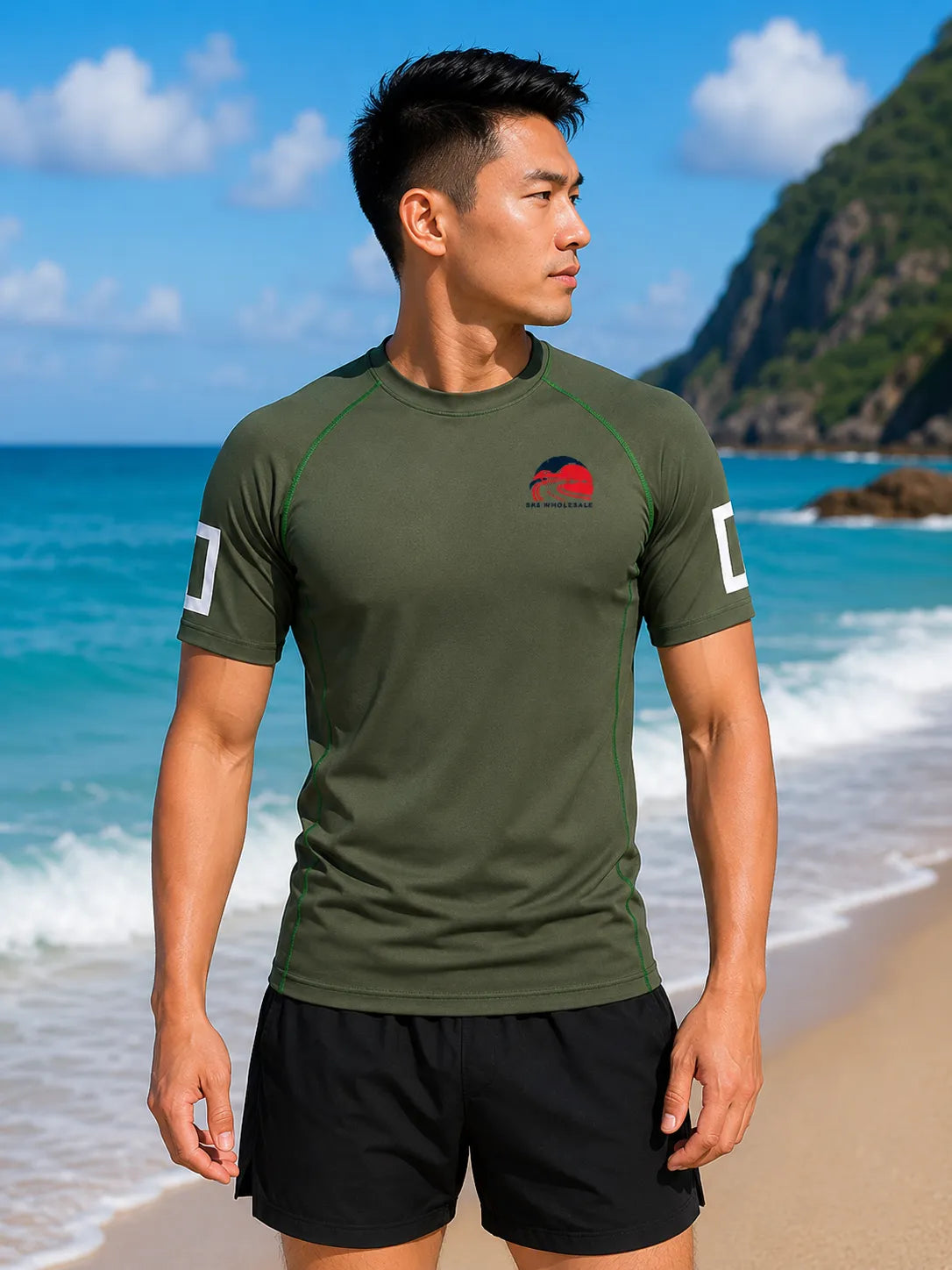 customizable-green-rash-guard-bjj-by-sks-wholesales-Front