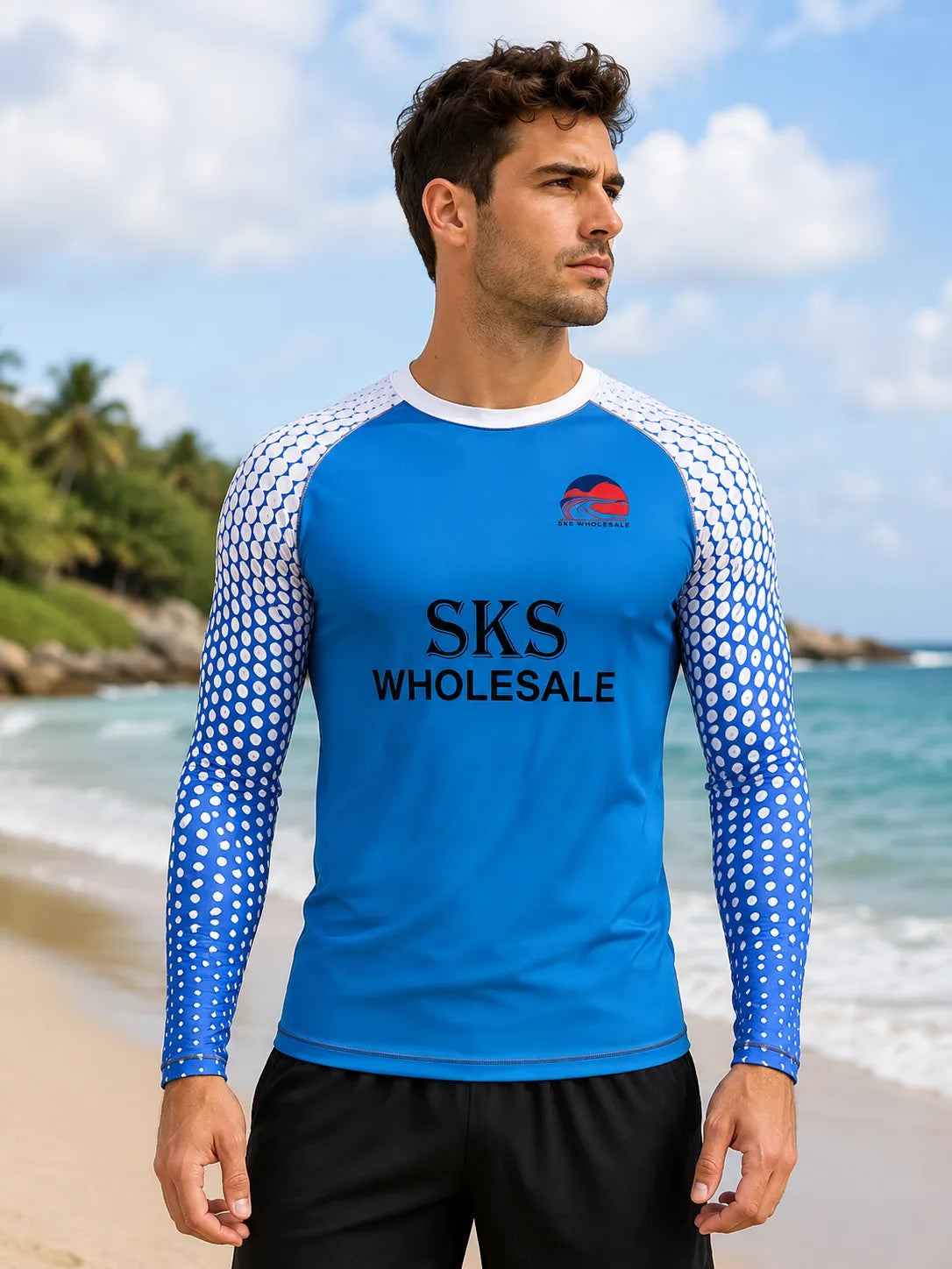 customizable-light-blue-rash-guard-by-sks-wholesales-Front