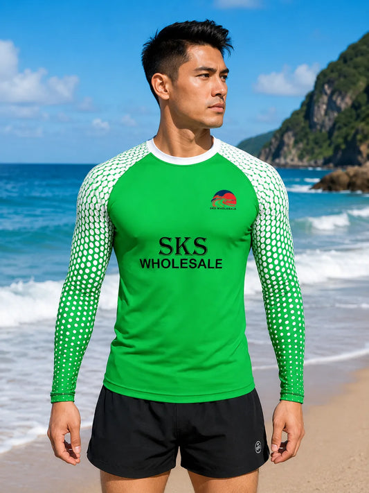 customizable-lime-green-rash-guard-by-sks-wholesales-Front