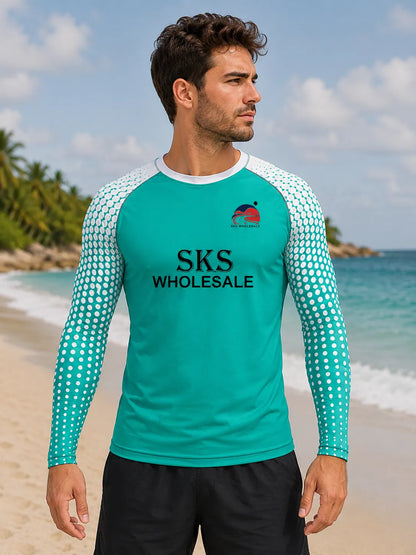 customizable-mint-green-rash-guard-by-sks-wholesales-Front