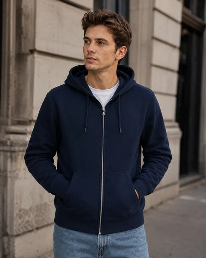customizable-navy-blue-zip-up-hoodie-front-by-SKS