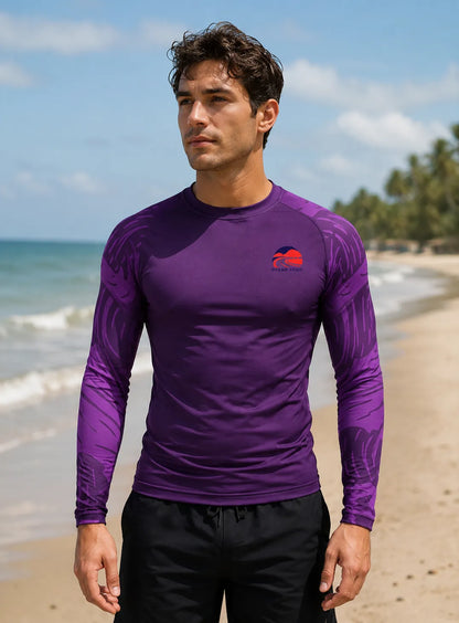 customizable-purple-crew-neck-rash-guard-by-sks-wholesales-Front