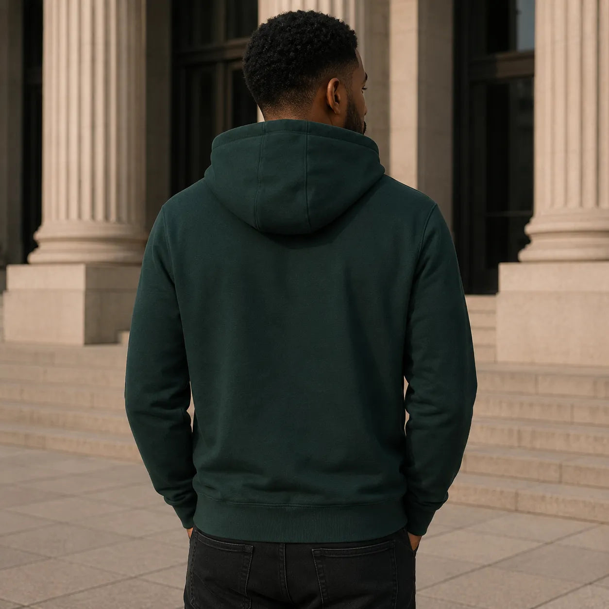 dark-green-pullover-hoodie-Back-by-SKS