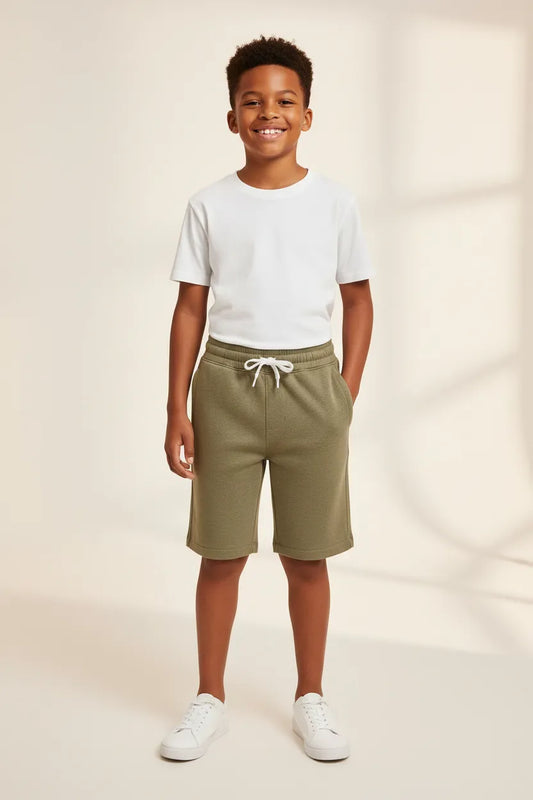 Bulk fleece jogger shorts, front angle