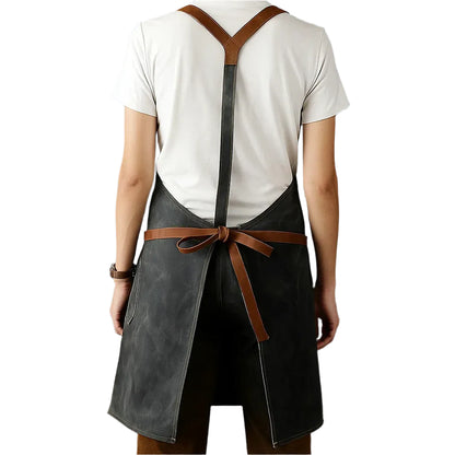 Back of Wholesale Leather Apron For Grilling By SKS