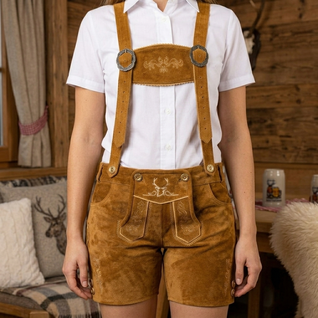 Wholesale Light Brown Short Lederhosen