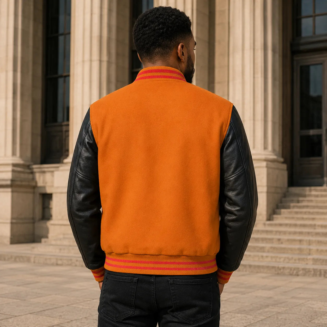 orange-and-black-letterman-jacket-Back-by-SKS