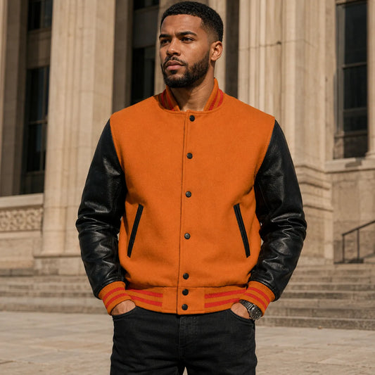 orange-and-black-letterman-jacket-front-by-SKS