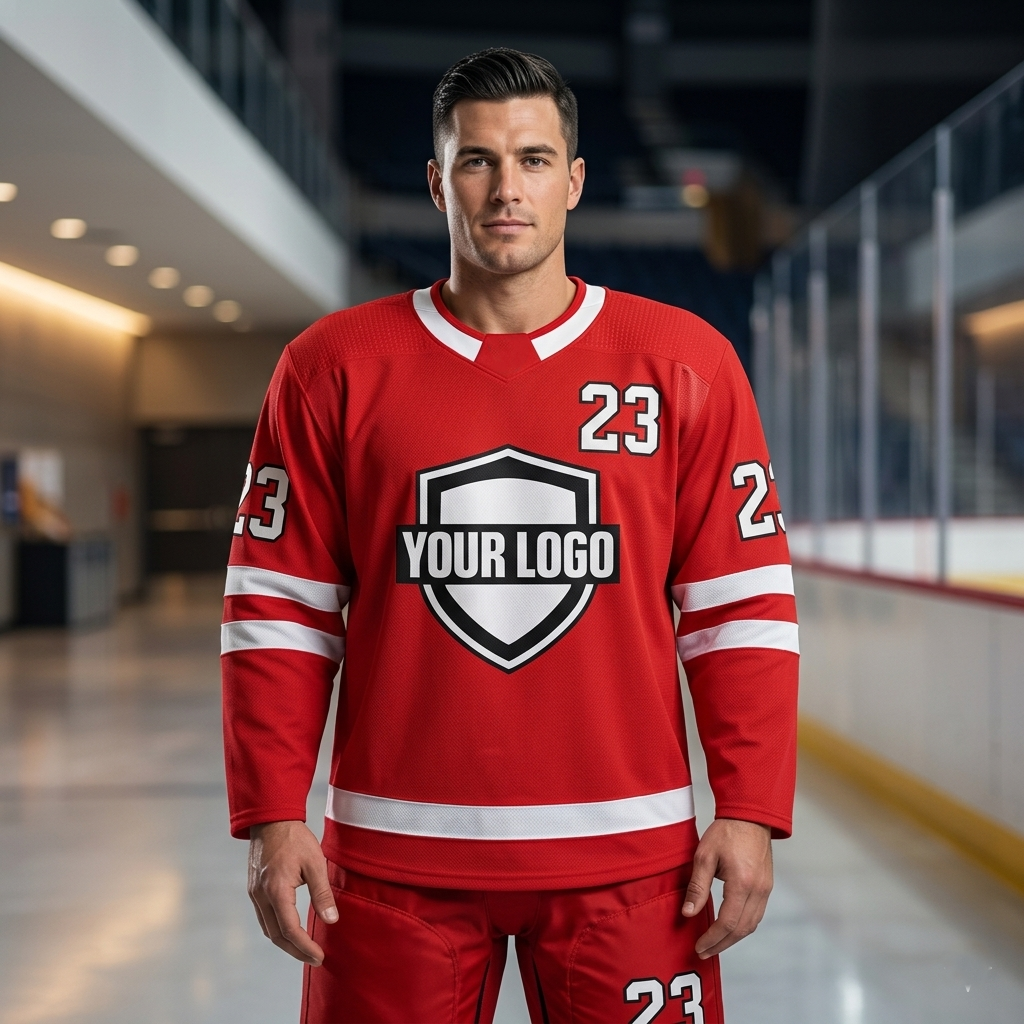 Wholesale Red Ice Hockey Uniform
