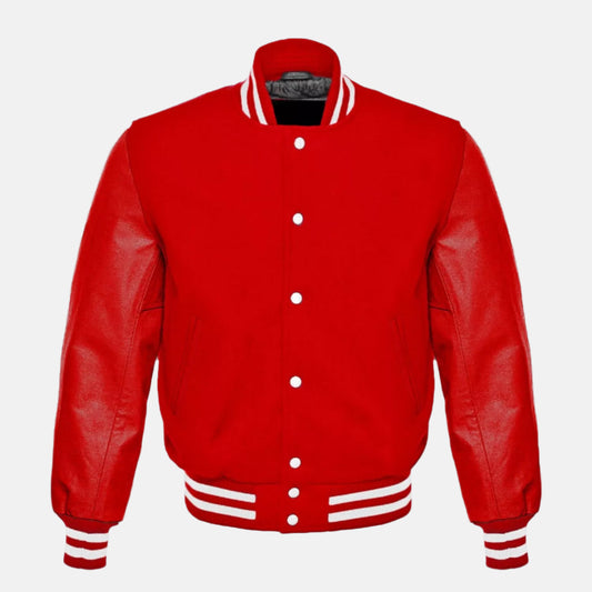 red-leather-varsity-jacket-front-by-SKS-Wholesales