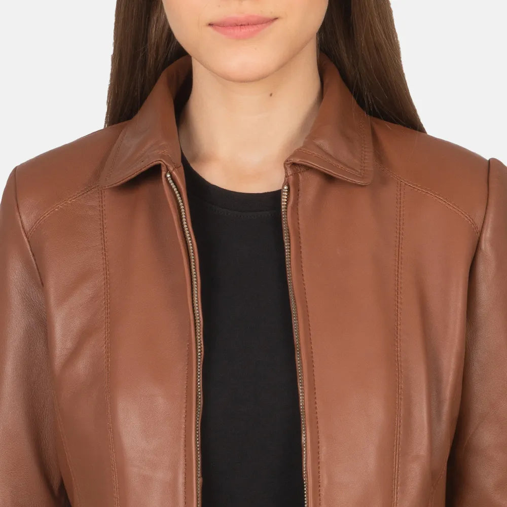 wholesale-brown-leather-jacket-womens-close-up