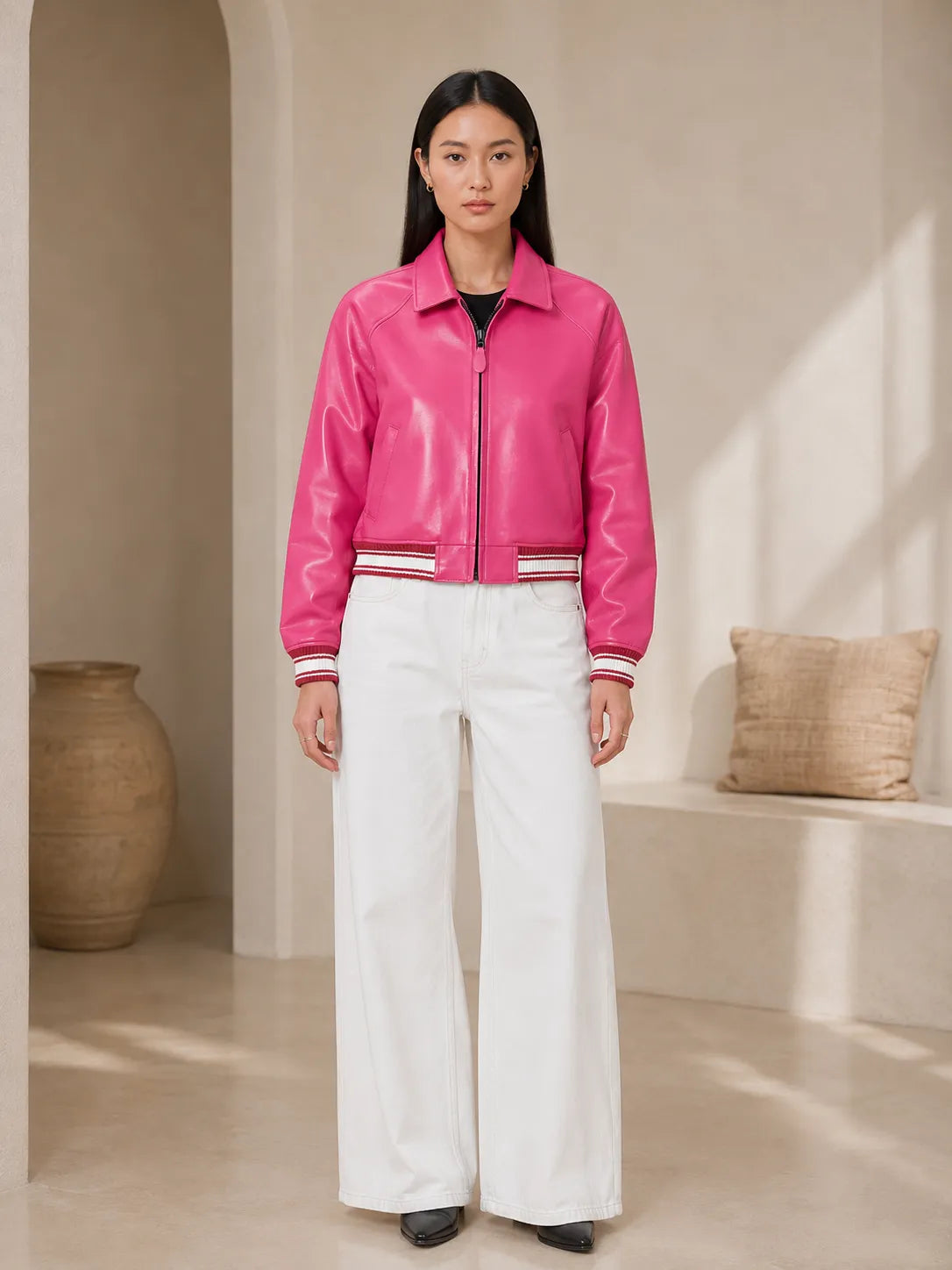 wholesale-cropped-bomber-jacket-Model