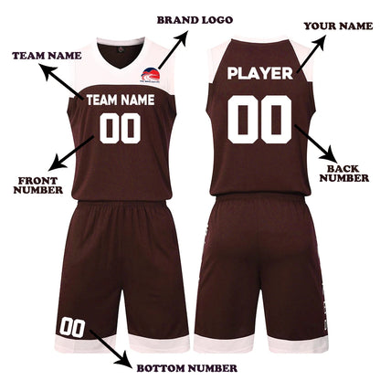 Custom brown basketball uniform set