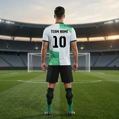 Person wearing a sports jersey with 'Team Name' and number '10' on a stadium background