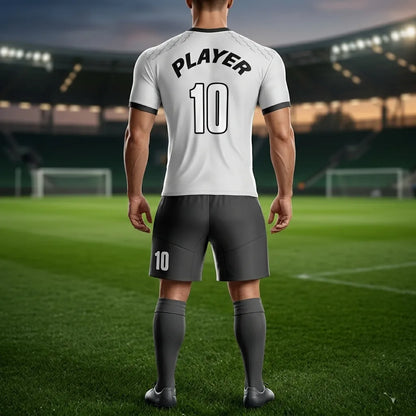 Person wearing a soccer jersey with 'PLAYER' and number '10' on a stadium background