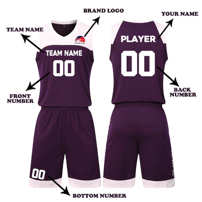 Custom purple basketball uniform set
