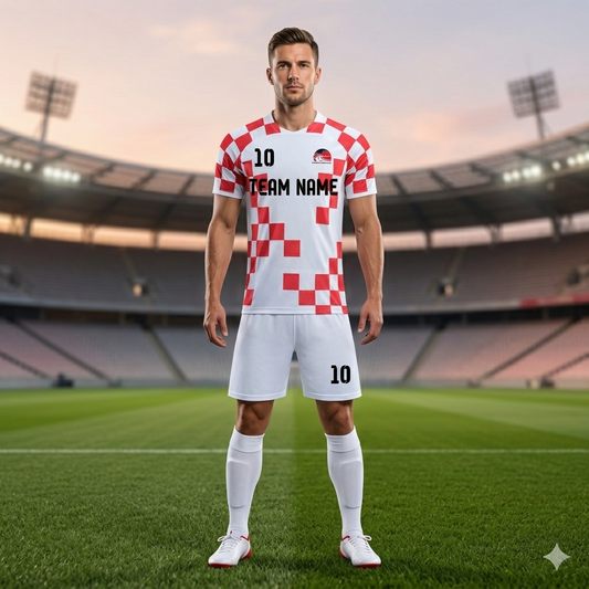 Wholesale White And Red Soccer Uniform