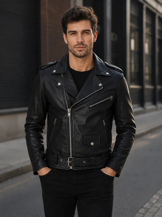 wholesale-genuine-leather-black-biker-jacket-closed-Men_Model