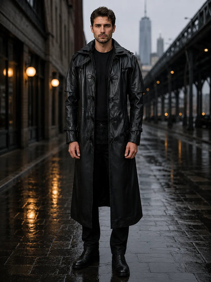 wholesale-leather-trench-coat-male-Model