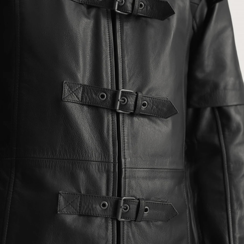 wholesale-leather-trench-coat-male-front-close-up