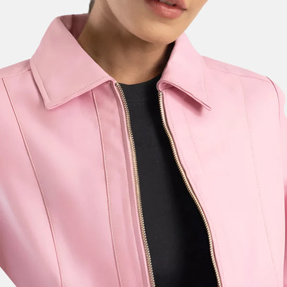 wholesale-pink-leather-jacket-close-up